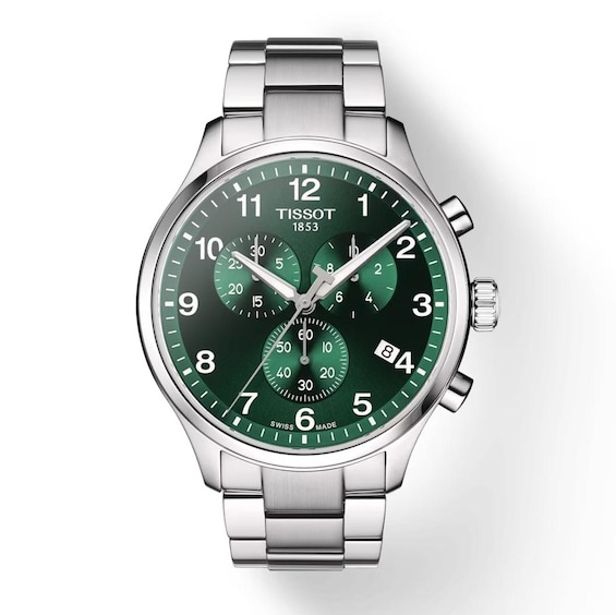 Tissot Chrono XL Mens Green Dial and Stainless Steel Bracele