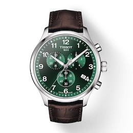 Tissot Chrono XL Men's Green Dial & Brown Leather Strap Watch