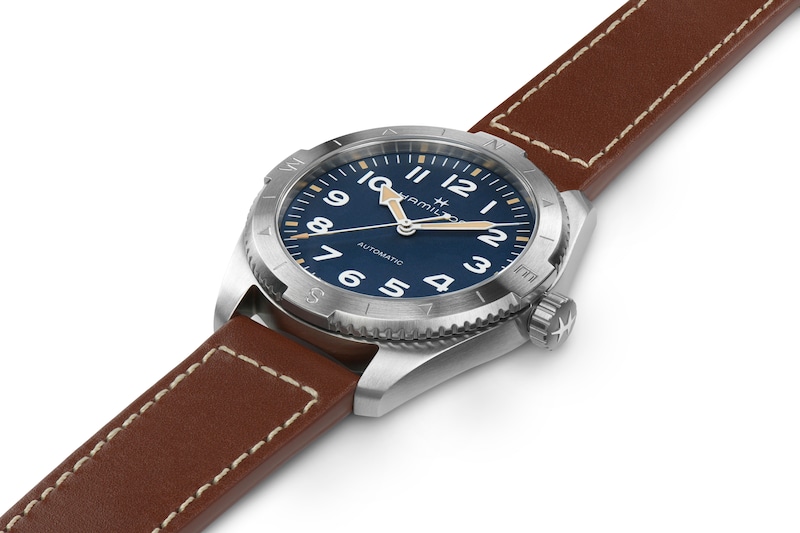 Hamilton Khaki Field Expedition Blue Dial & Brown Calfskin Leather Strap Watch