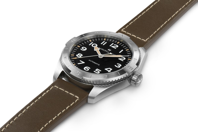 Hamilton Khaki Field Expedition 41mm Black Dial & Green Calfskin Leather Strap Watch