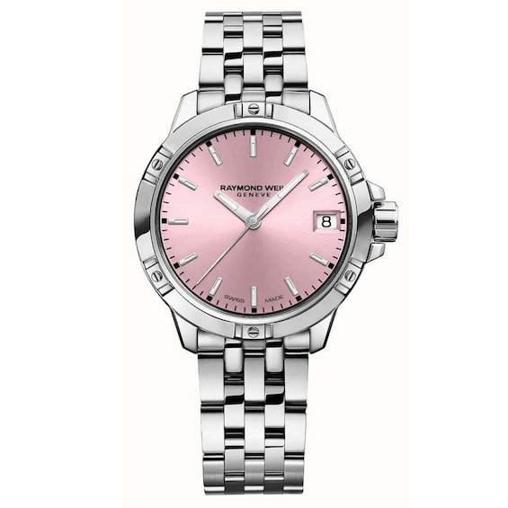 Women's Raymond Weil Tango Pink Dial & Stainless Steel Bracelet Watch