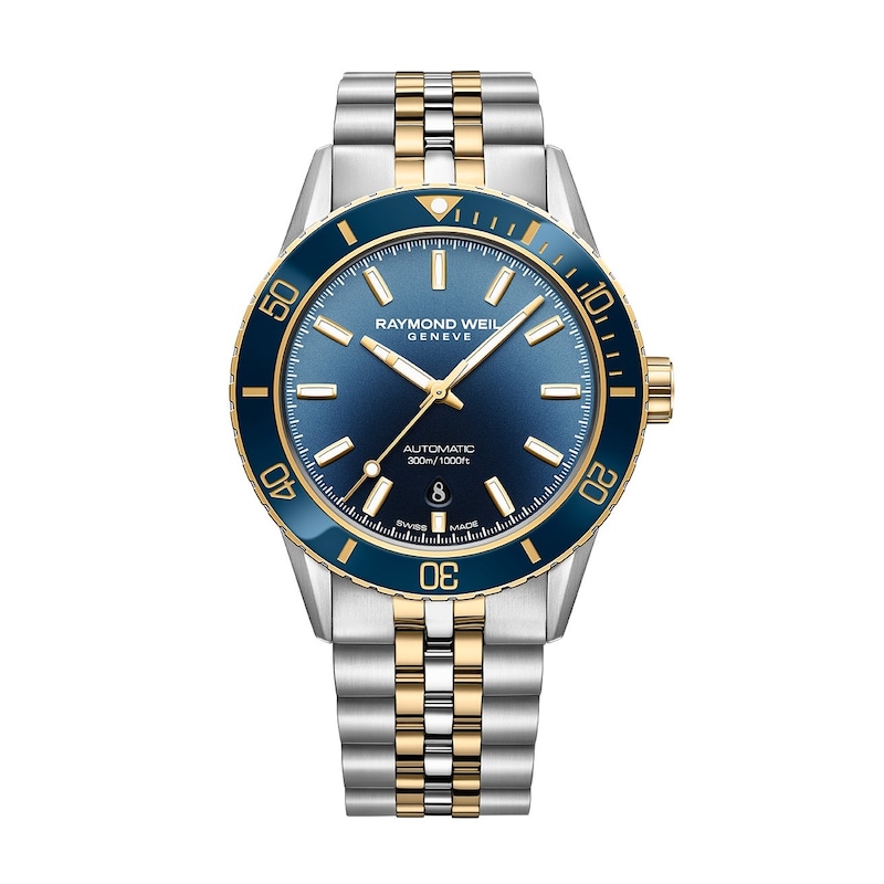 Raymond Weil Freelancer Men's Blue & Two-Tone Bracelet Watch