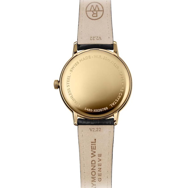 Raymond Weil Toccata Gold-Tone & Black Leather Strap Watch