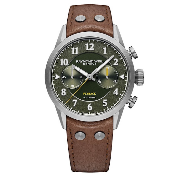 Men's Raymond Weil Freelancer Pilot Flyback Leather Strap Limited Edition Watch