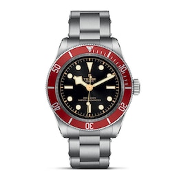 Tudor Black Bay 41 Red Bezel & Stainless Steel Bracelet Watch