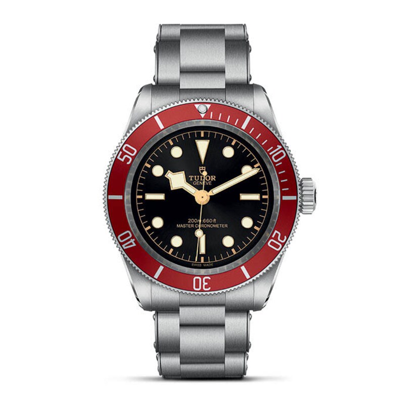 Tudor Black Bay 41 Red Bezel & Stainless Steel Bracelet Watch