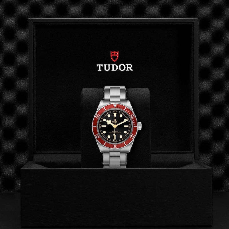 Tudor Black Bay 41 Red Bezel & Stainless Steel Bracelet Watch