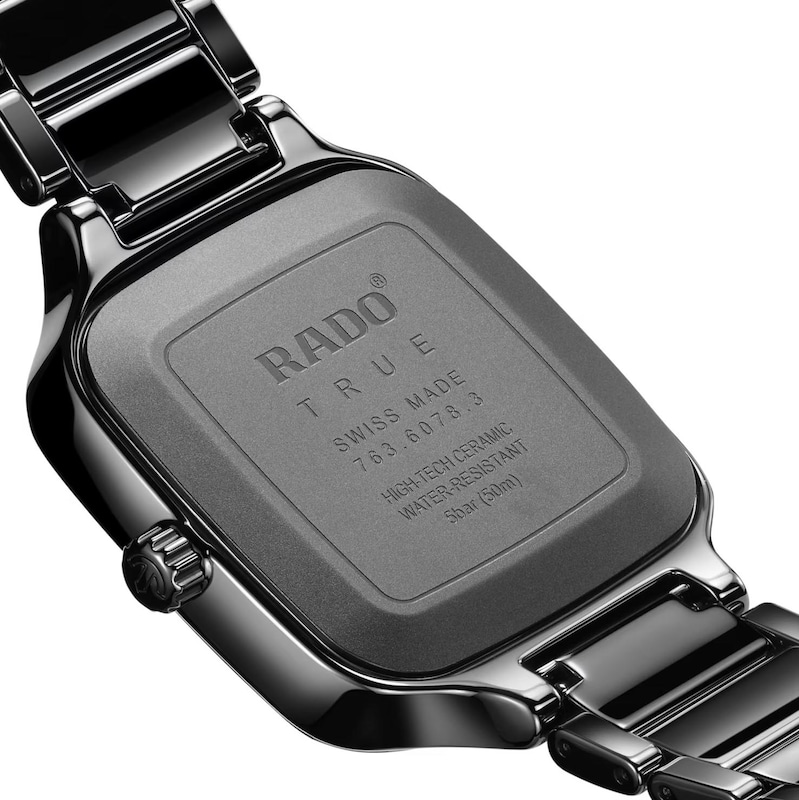 Rado True Square Ladies' Black Steel Bracelet Watch