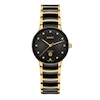 Thumbnail Image 0 of Rado Centrix Ladies' Diamond Black Dial & Gold-Tone Bracelet Watch