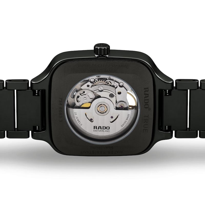 Rado True Men's Skeleton Dial & Black Bracelet Watch
