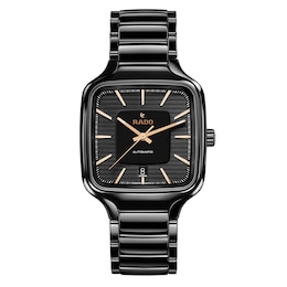 Rado True Square Automatic Black Ceramic Bracelet Watch