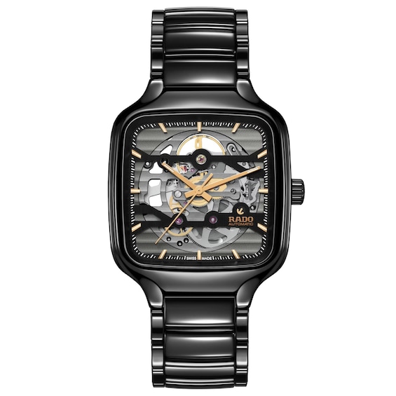 Rado True Square Automatic Skeleton Black Ceramic Watch