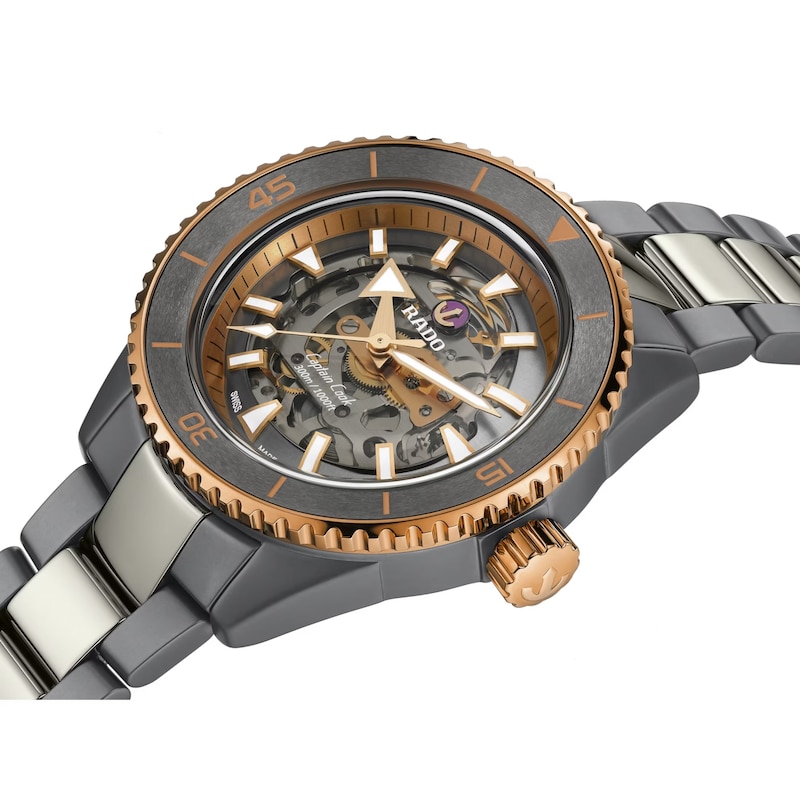 Rado Captain Cook High Tech Ceramic Skeleton Bracelet Watch