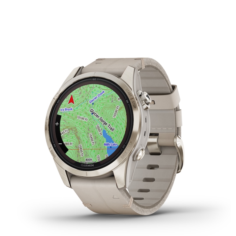 Main Image 2 of Garmin Fenix 7S Pro Sapphire Solar Edition Cream Leather Strap Smartwatch