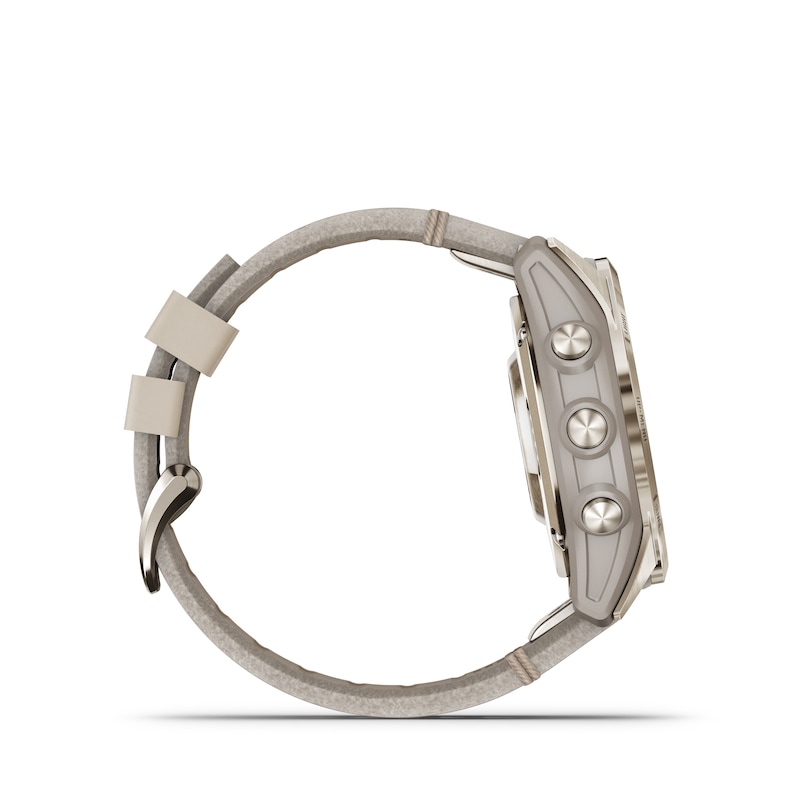 Main Image 3 of Garmin Fenix 7S Pro Sapphire Solar Edition Cream Leather Strap Smartwatch