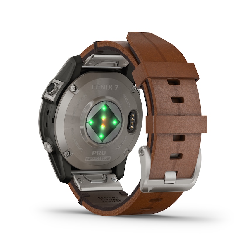 Garmin Fenix 7 Pro Sapphire Solar Edition Brown Leather Strap Smartwatch