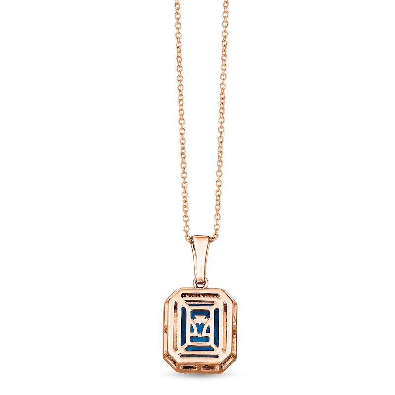 Le Vian 14ct Rose Gold Blue Topaz 0.23ct Diamond Pendant