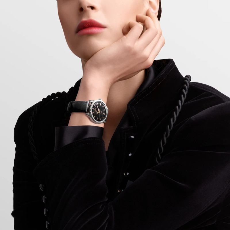 Main Image 5 of Longines Conquest Heritage 38mm Black Leather Strap Watch