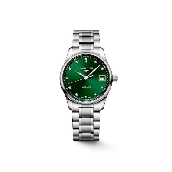 Women's Longines Master Collection ' Diamond Green Dial Bracelet Watch