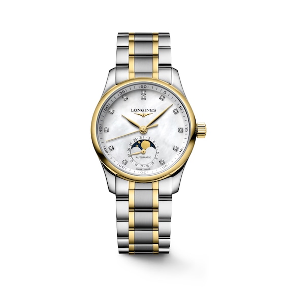 Longines Master Collection Ladies’ Moon-phase Diamond & 18ct Yellow Gold Bracelet Watch