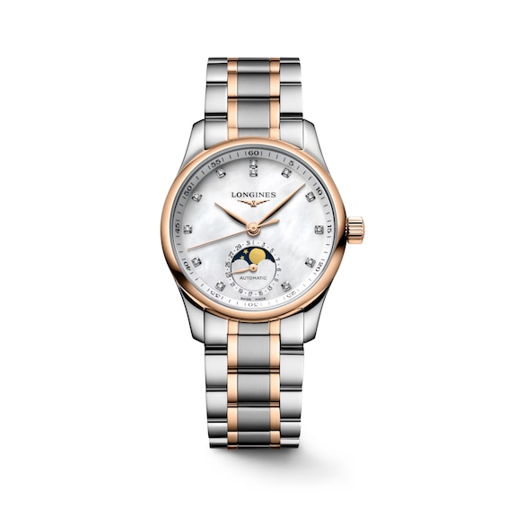 Longines Master Collection Ladies’ Moon-phase Diamond & 18ct Rose Gold Bracelet Watch