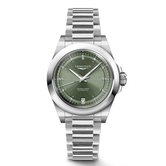Longines Conquest Diamond Ladies’ Green Dial Bracelet Watch