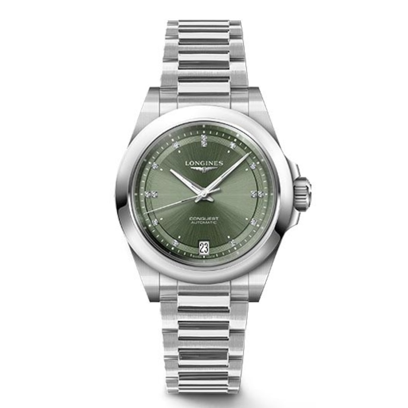 Longines Conquest Ladies' Diamond Green Dial Bracelet Watch