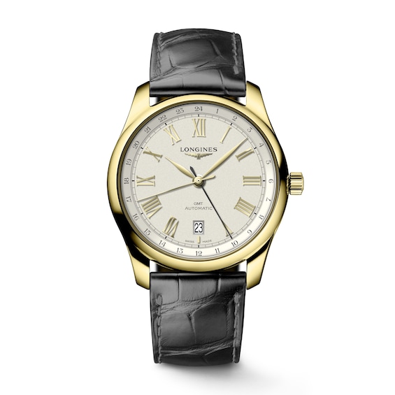 Longines Master Collection 18ct Yellow Gold & Black Leather Watch