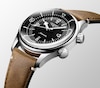 Thumbnail Image 2 of Longines Legend Diver Men's Black Dial & Brown Leather Strap Watch