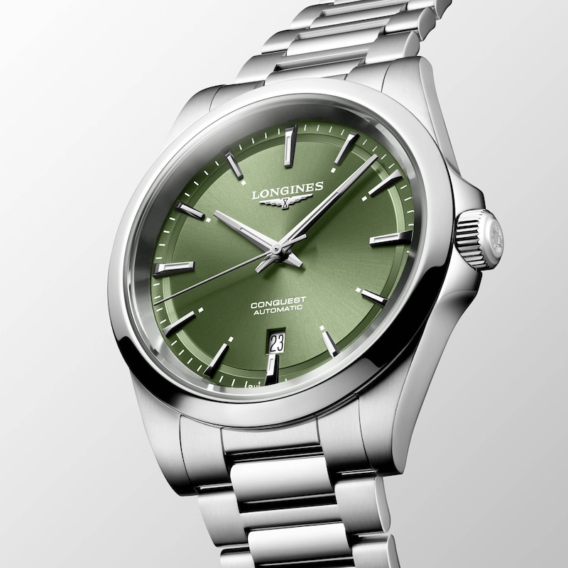 Longines Conquest Men's Green Dial Bracelet Watch
