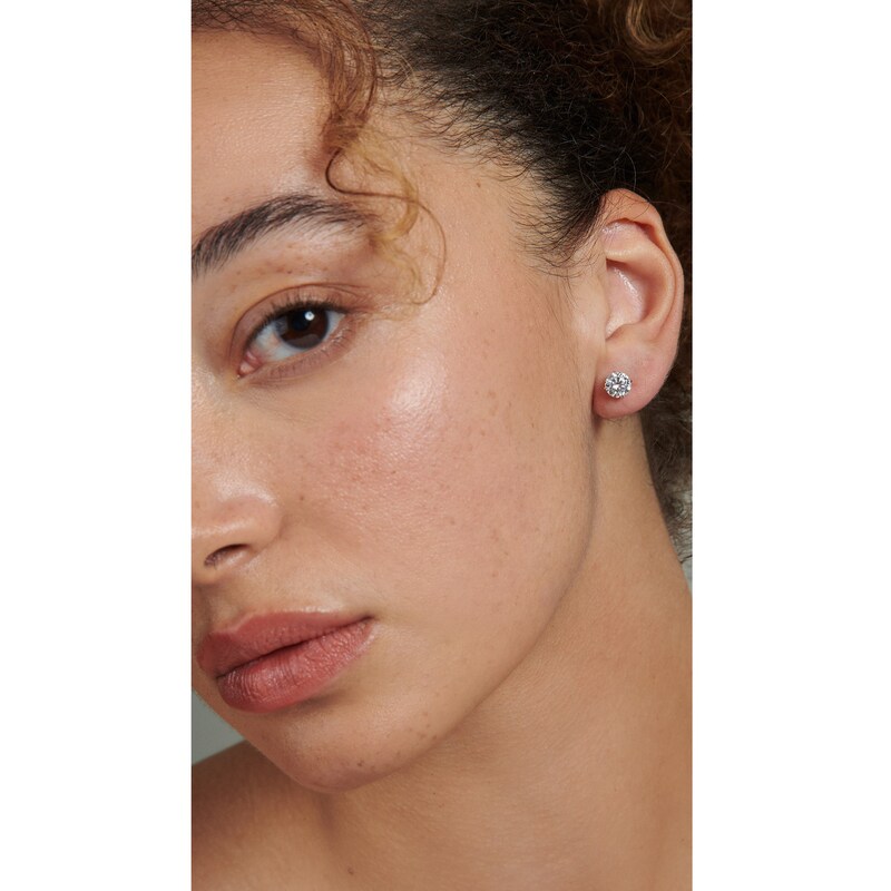 Main Image 3 of CARAT* LONDON Eternal 9ct White Gold Cubic Zirconia Earrings