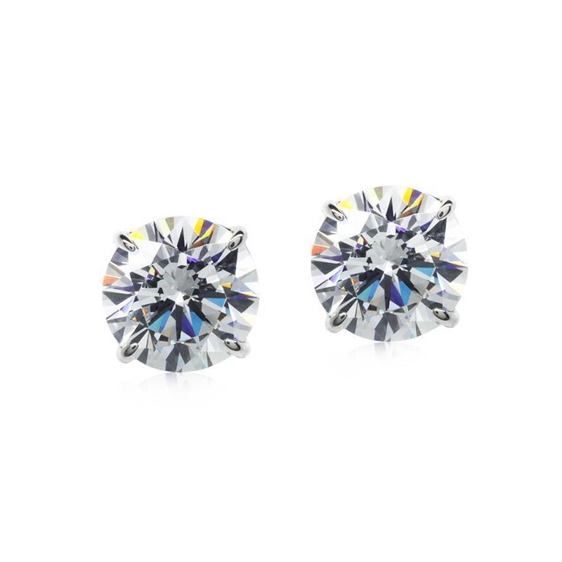 CARAT* LONDON Eternal 9ct White Gold Cubic Zirconia Stud Earrings