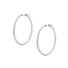 CARAT* LONDON Amaia Silver Cubic Zirconia Medium Hoop Earrings