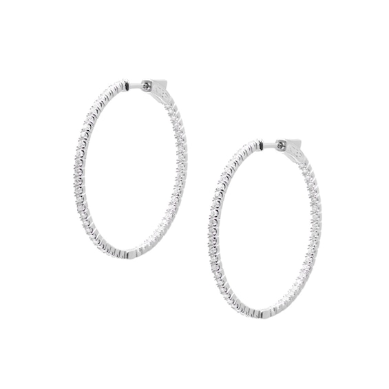 CARAT* LONDON Amaia Silver Cubic Zirconia Medium Hoop Earrings