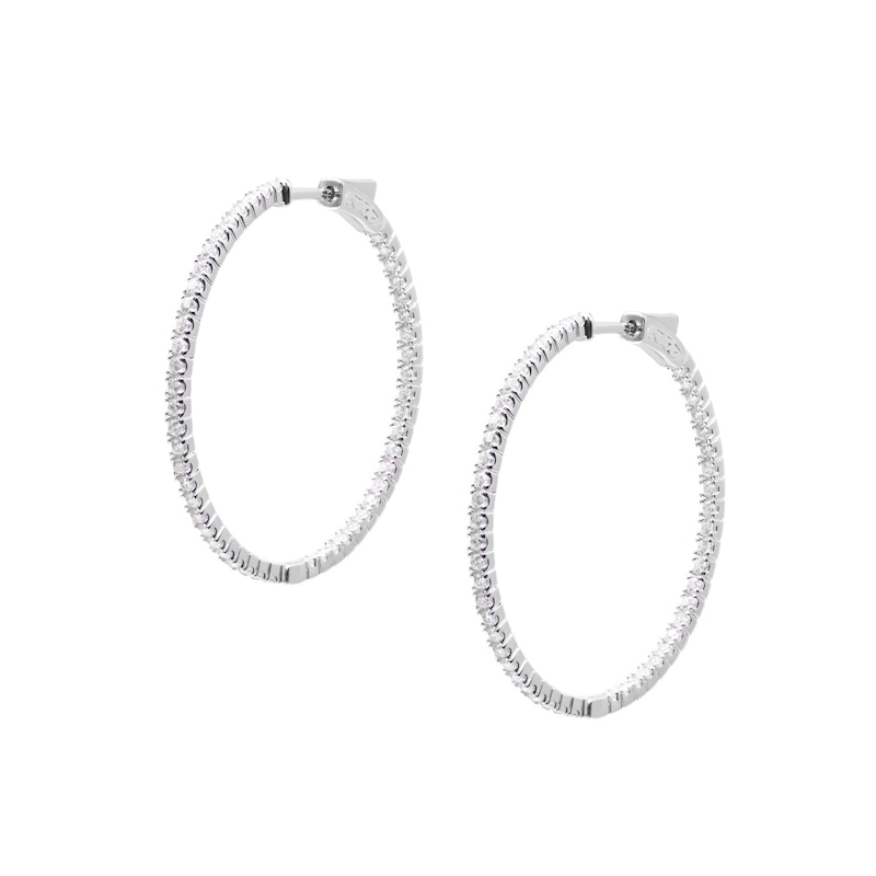 Main Image 1 of CARAT* LONDON Amaia Silver Cubic Zirconia Medium Hoop Earrings