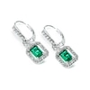Thumbnail Image 0 of CARAT* LONDON Moxie Silver Green Cubic Zirconia Emerald Cut Drop Earrings