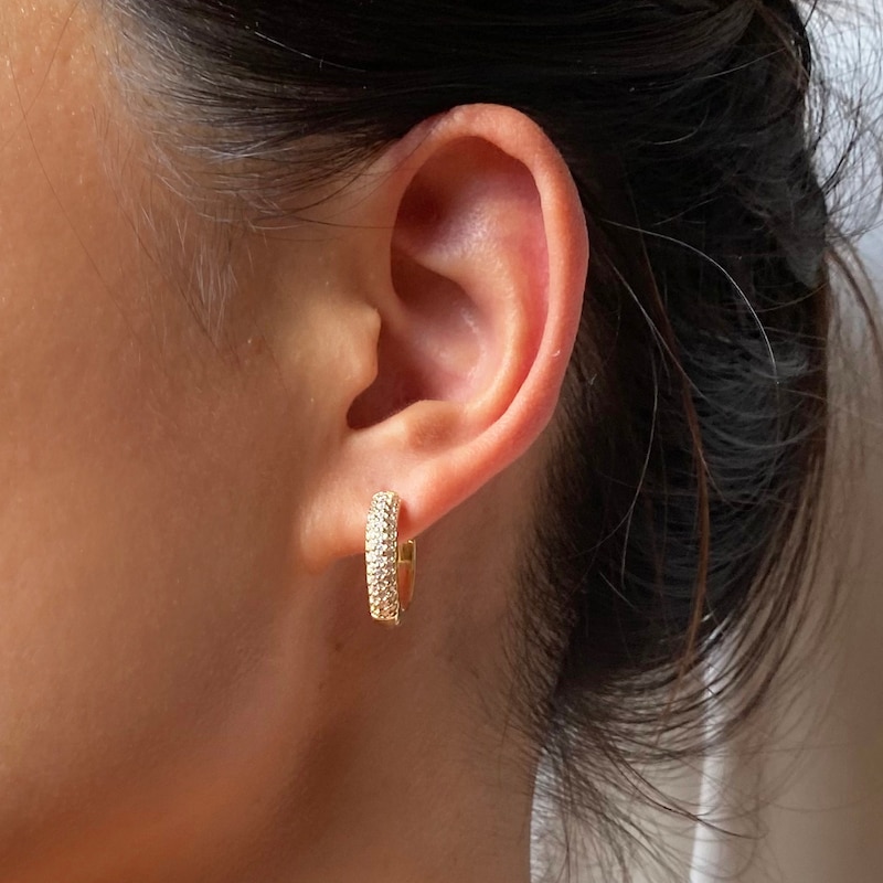 CARAT* LONDON Dana Gold Vermeil Cubic Zirconia Hoop Earrings