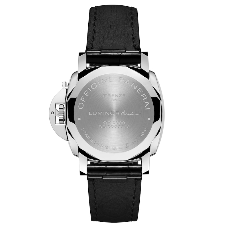 Panerai Luminor Due 38mm Ladies' Black Leather Strap Watch
