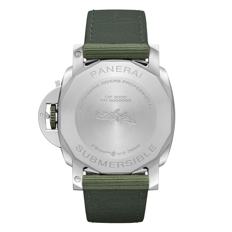 Main Image 2 of Panerai Submersible Quarantaquattro Verde Smeraldo Men's Khaki Green Dial & Fabric Watch