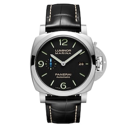 Panerai Luminor Marina 44mm Men's Black Dial & Leather Strap Watch