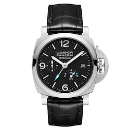 Panerai Luminor Bitempo 44mm Men's Black Dial & Leather Strap Watch