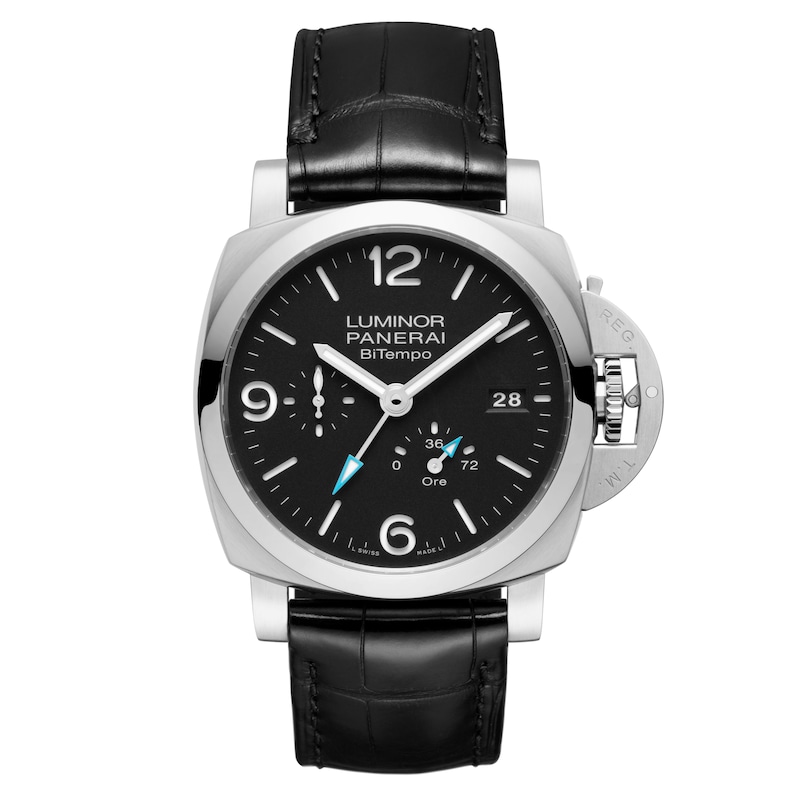 Main Image 1 of Panerai Luminor Bitempo 44mm Men's Black Dial & Leather Strap Watch