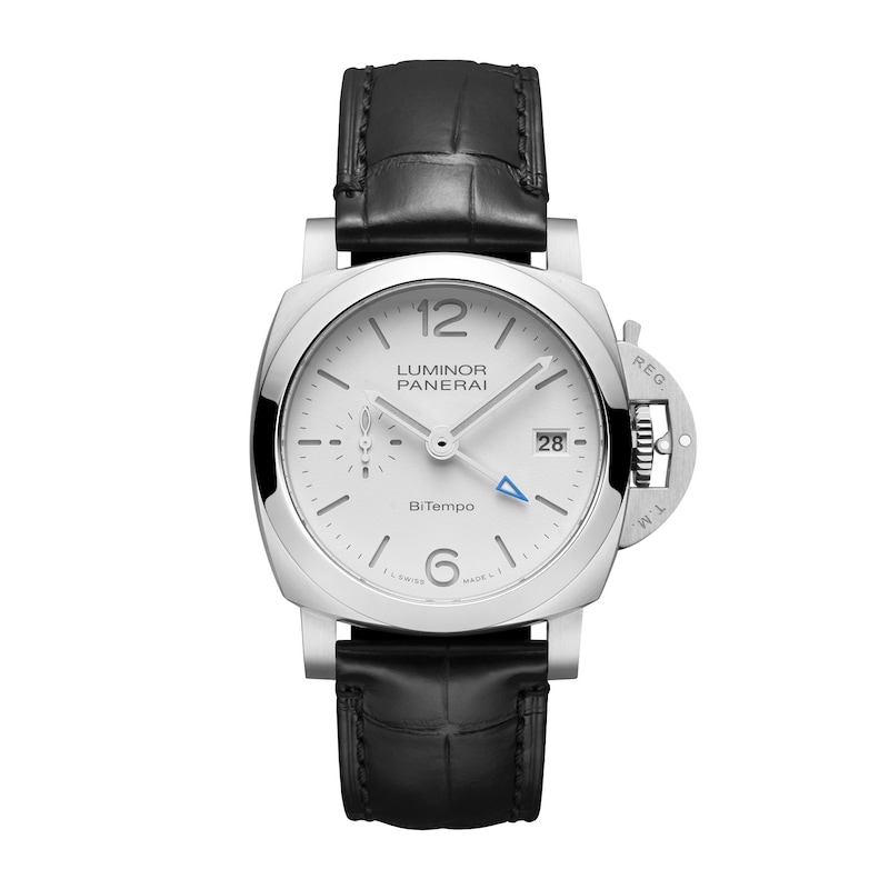 Main Image 1 of Panerai Luminor Quaranta Bitempo 40mm White Dial & Alligator Leather Strap Watch