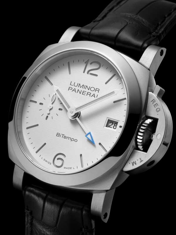 Main Image 3 of Panerai Luminor Quaranta Bitempo 40mm White Dial & Alligator Leather Strap Watch