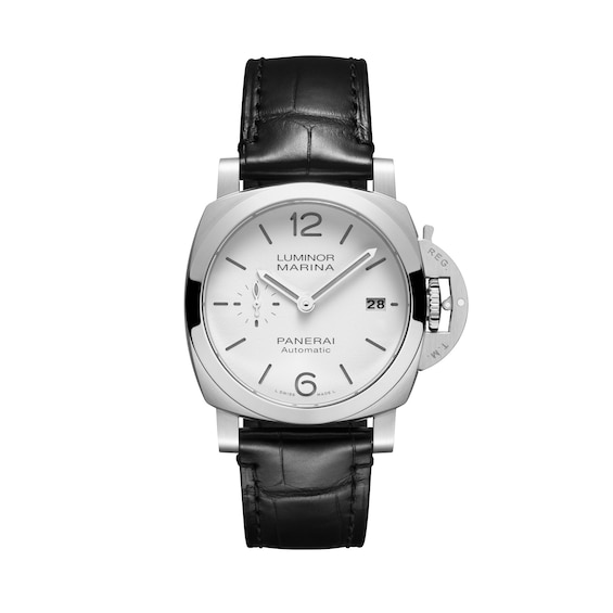 Panerai Luminor Quaranta 40mm Men’s White Dial & Black Leather Strap Watch