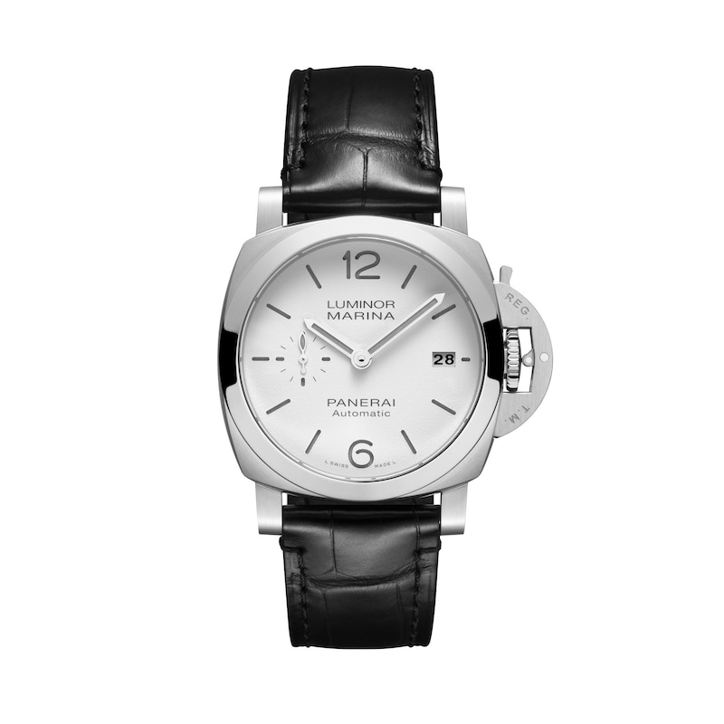 Panerai Luminor Quaranta 40mm Men's White Dial & Black Leather Strap Watch