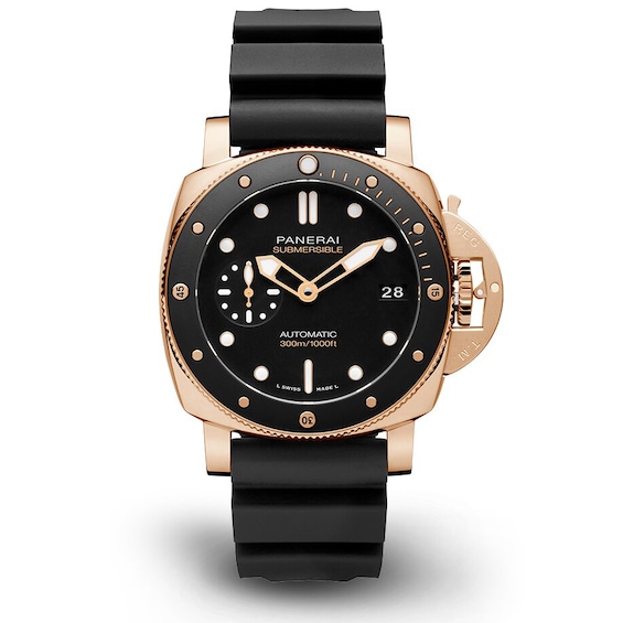 Panerai Submersible Goldtech 42mm Men’s Black Strap Watch