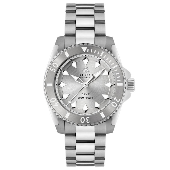 Gucci Dive Automatic 40mm Silver Dial Bracelet Watch