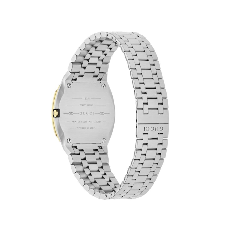 GUCCI 25H Diamond Gold-Tone Dial Bracelet Watch