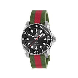 Gucci Dive Automatic 40mm Green & Red Rubber Strap Watch